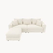 Load image into Gallery viewer, Deep Seat Convertible Sofa With Soft Pillows And Ottomans
