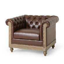 Load image into Gallery viewer, Luminex - Tufted Upholstered Club Chair With Nailhead Accents And Scrolled Tuxedo Arms