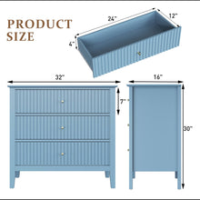 Load image into Gallery viewer, Fluted 3 Drawer Nightstand With Soft Close Slides