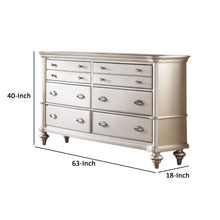 Load image into Gallery viewer, Bedroom Dresser Only, Storage Drawers Furniture - Silver / Silver / Gray