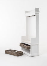 Load image into Gallery viewer, Classic Entryway Coat Rack And Bench With Baskets - White