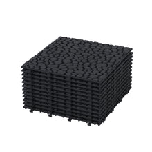 Load image into Gallery viewer, Interlocking Deck Tiles Plastic Waterproof Outdoor All Weather Anti-Slip Bathroom Shower Balcony Porch Strong Weight Capacity Upto 440 Lbs, Pebble Stone Pattern