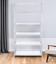 Load image into Gallery viewer, And Five Tier Ladder Bookcase - White / Silver