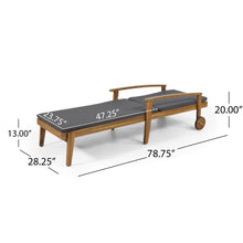 Load image into Gallery viewer, Jason - Black Chaise Lounge Adjustable Acacia Wood Outdoor Furniture