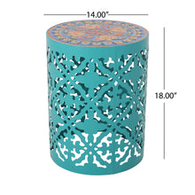 Load image into Gallery viewer, Airy - Outdoor Side Table With Lace Cut Design And Metal Frame