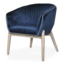 Load image into Gallery viewer, 28" Velvet Arm Chair - Blue / Brown