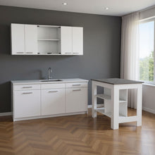 Load image into Gallery viewer, 41" Wood Kitchen Island With Storage - Gray / White