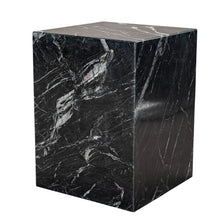 Load image into Gallery viewer, 20" Marble Square Block End Table - Black