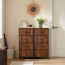 Load image into Gallery viewer, Fabric Metal And Wood Four Drawer Dresser - Black / Brown