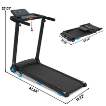 Load image into Gallery viewer, Folding Treadmills For Home Small, 3.0Hp Portable, 10Mph Walking Pad With Incline, Bluetooth, Heart Rate Sensors, Charge Station - Black
