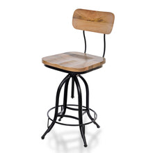 Load image into Gallery viewer, Steel Swivel Counter Height Bar Chair - Brown And Black