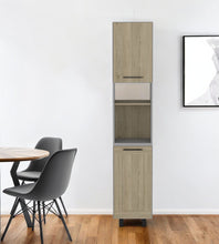 Load image into Gallery viewer, 82" Wood Pantry Or Storage Closet - Gray / Oak