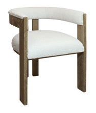 Load image into Gallery viewer, Upholstered Boucle Open Back Dining Arm Chair - Ivory