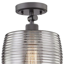 Load image into Gallery viewer, Shaded Metal Dimmable Flush Chandelier With Shades - Black