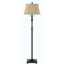 Load image into Gallery viewer, Two Light Traditional Shaped Floor Lamp With Brown Square Shade - Bronze