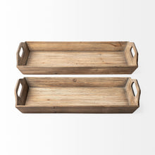Load image into Gallery viewer, Wood With Grains And Knots Highlight Trays (Set of 2) - Natural / Brown