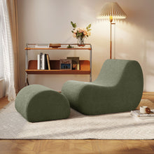 Load image into Gallery viewer, Curved Lounge Chair With Ottoman And High Resilience Foam
