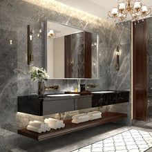 Load image into Gallery viewer, 40X30" Silver Rectangular Wall-Mounted Beveled Bathroom Mirror, Square Angle Metal Frame Wall Mounted Bathroom Mirrors For Wall (Horizontal & Vertical) - Silver