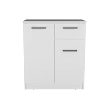 Load image into Gallery viewer, 37" Wood Accent Cabinet With Two Doors And One Drawer - White