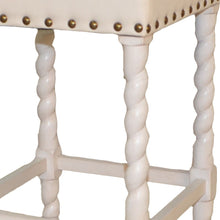 Load image into Gallery viewer, Backless Counter Height Bar Chair With Footrest 24" - Cream and White