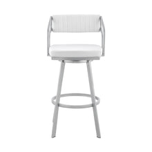 Load image into Gallery viewer, Swivel Low Back Counter Height / Bar Chair - White / Silver