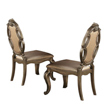 Load image into Gallery viewer, Tufted Upholstered Faux Leather And Solid Wood Dining Side Chairs (Set of 2) - Oak