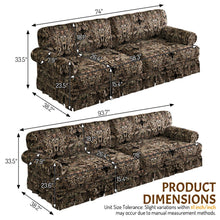 Load image into Gallery viewer, Luxuriously Comfortable Cloud Couch With Elegant Rolled Arms & Pleated Skirt Design