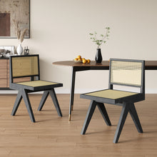 Load image into Gallery viewer, Chandigarh Dining Room Chairs With Natural Rattan (Set of 2)