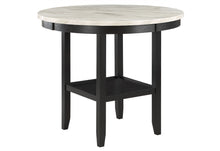Load image into Gallery viewer, Wood Faux Marble Round Counter Height Bar Table - White / Black