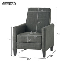 Load image into Gallery viewer, Upholstered Push Back Recliner Chair For Living Room