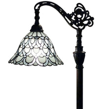 Load image into Gallery viewer, 11" x 11" x 62" Traditional Shaped Floor Lamp With Stained Glass Bowl Shade - Brown / White