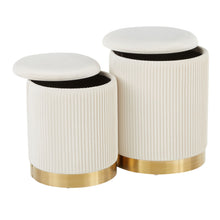 Load image into Gallery viewer, Marla - Contemporary Nesting Pleated Ottoman Set
