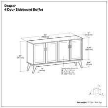Load image into Gallery viewer, Draper - 4 Door Sideboard Buffet - Brown