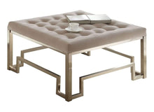 Load image into Gallery viewer, Cotton Blend Cocktail Ottoman - Champagne