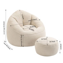 Load image into Gallery viewer, Bedding Bean Bag Sofa Chair High Pressure Foam With Footrest