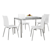 Load image into Gallery viewer, Fuji Mason - Upholstered Swivel Contemporary Dining Set Dining Set, Glass, 5 Piece