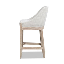 Load image into Gallery viewer, Newport - Coastal Curved Back Upholstered Counter Stool - Two Tone Neutral Gray