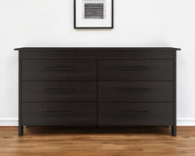 Load image into Gallery viewer, Six Drawer Wooden Double Dresser - Black
