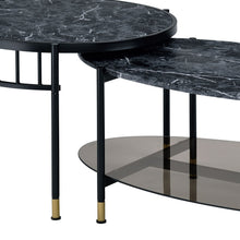 Load image into Gallery viewer, Silas - Engineered Stone Top Nesting Table - Black