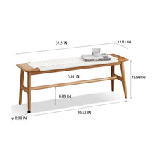 Load image into Gallery viewer, Design Dining Bench Bed Bench For Bedroom - White / Natural Oak