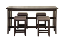 Load image into Gallery viewer, Drop Leaf Table & 4 Stools - Dark Brown