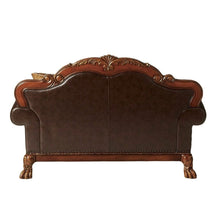 Load image into Gallery viewer, Blossom Pink Faux Leather Floral Tufted Arm Chair - Brown And Cherry