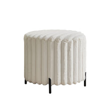 Load image into Gallery viewer, Wide Upholstered Round Pouf Ottoman Foot Rest