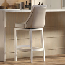 Load image into Gallery viewer, Modern Swivel Stool With Tall Back