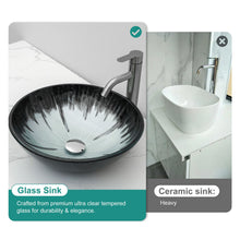 Load image into Gallery viewer, Crackle Vessel Sink With Pop Up Drain, Oval Bathroom Basin - Gray