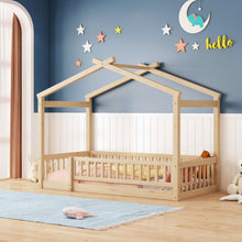 Load image into Gallery viewer, Bed House Bed Frame With Fence