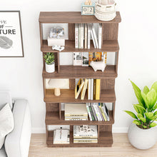 Load image into Gallery viewer, 5 Tier Open Bookshelf, Free Combination Storage Shelving For Living Room - Dark Brown