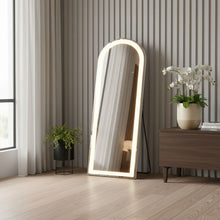 Load image into Gallery viewer, 71" Arch Lighted Freestanding And Wall Mount Frameless Full Length Mirror - Clear