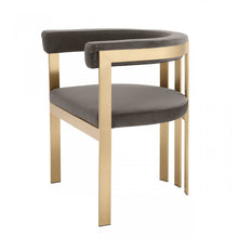 Load image into Gallery viewer, Velvet And Gold Arm Chair - Gray