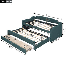 Load image into Gallery viewer, Upholstered Simple Design Daybed With Trundle And 3 Drawers